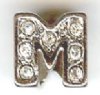 1 9mm Silver Slider with Rhinestones - Letter "M"